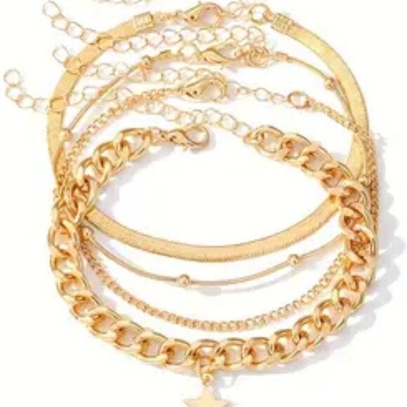 Jewelry - Bracelet Y2k Style Jewelry Set Inlaid Rhinestone Match Daily Outfits Perfect